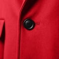 thumbnail image 6 of Nmnitkp Men's Solid Color Notched Lapel Single‑Breasted Mid‑Long Wool Blend Overcoat Long Sleeve Pocket Trench Coat for Fall Winter Business Casual Daily Street Outfits Red,L, 6 of 9