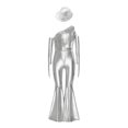 thumbnail image 4 of YiZYiF Girls Metallic Shiny Disco Hippie Jazz Dance Outfits Sequin Tassel Flare Jumpsuit with Hat Set Silver 14, 4 of 7