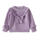 thumbnail image 2 of Cowsor Toddler Baby Girl Soft Thick Crewneck Ruffle Tops Infant Girls Cotton Long Sleeve T-Shirt, 2 of 4