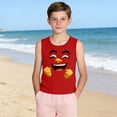 thumbnail image 6 of SGFCWSX Boys Graphic Tank Tops Casual Crew Neck Print Sleeveless Relaxed Fit Beach Outdoor Daily Wear Shirts for Kids Red Size 8 Years, 6 of 7