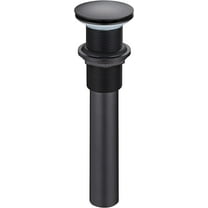 HEATGENE Bathroom Sink Drain Matte Black, Pop Up Drain without Overflow, Pop Up Drain Stopper for Bathroom Sink, Bathroom Sink Drain Stopper Pop Up, Fits 1-1/2" Opening with a 1-1/4" Tailpiece