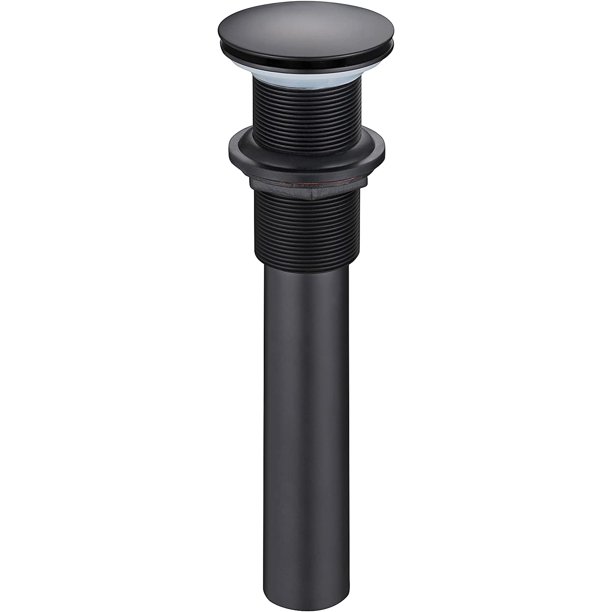 HEATGENE Bathroom Sink Drain Matte Black, Pop Up Drain without Overflow