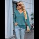 thumbnail image 5 of Camisetas de Mujer con Cuello en V, Larga, Informales, Básicas, Lisas y Suaves Azul Pavo Real L, 5 of 10