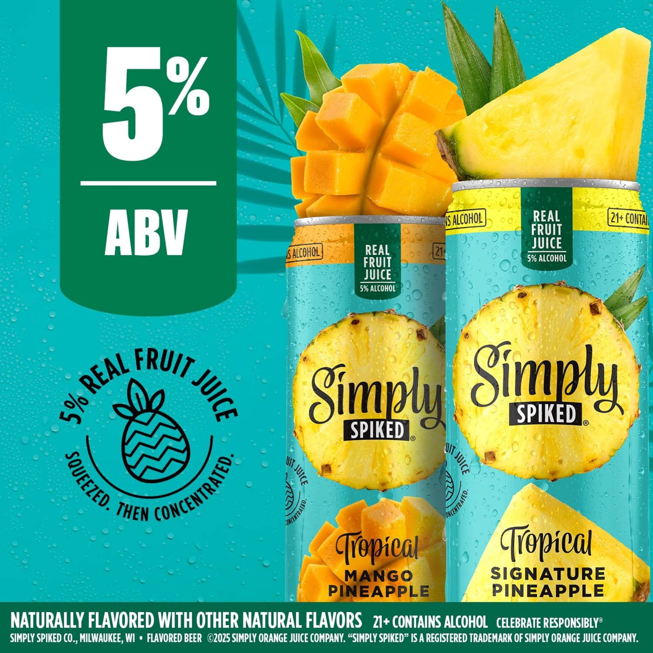 Simply Spiked Tropical Variety pack, 12 pack, 12 fl oz Aluminum Cans, 5% ABV