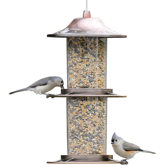 ANHXN 325C 2-Tier Copper Panorama Bird Feeder