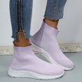 thumbnail image 6 of NOKIO Socks Sneakers for Women Comfortable Knit Ankle B𝗈𝗈𝑡𝑠 S𝗅ip On Walking Shoes Lightweight Tennis Running Shoes High Top Sneaker with Soft Sole for Summer and Autumn, 6 of 6