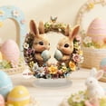 thumbnail image 2 of YingYouFu Easter 2D Acrylic Table Decoration Bunny Shape Stand for Home Living Room Bedroom Festive Centerpiece, 2 of 7