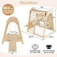 thumbnail image 3 of Costway 8-in-1 Indoor Jungle Gym Wooden Playground with Climbing Wall, Net, Ladder, 3 of 11