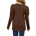thumbnail image 5 of SEAOPEN Clearance Deals 2025 Girls Puff Long Sleeve Shirts Kids Fashion Ribbed Knit Tops Blouse Coffee,5-6, 5 of 7