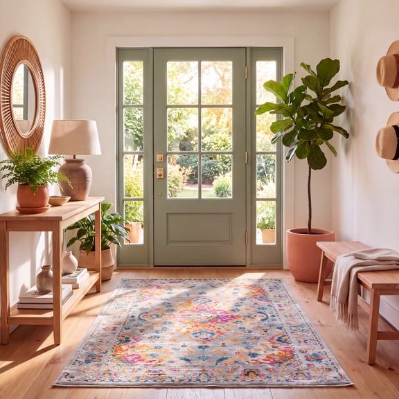 Safavieh Madison Caden Oriental Area Rug, Gray/Fuchsia, 4' x 6'