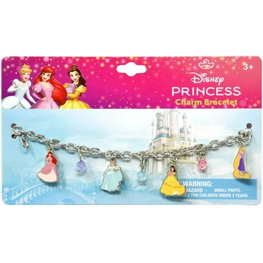 Disney Princess Charm Bracelet With 4 Metal Charms and 3 Beads