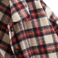 thumbnail image 3 of Women's Plaid Long Sleeve Button Down Wool Blend Shirt Jacket Blouse, 3 of 8