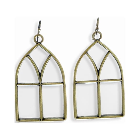 sanctuaire Stained Glass Statement Earrings Antique Gold