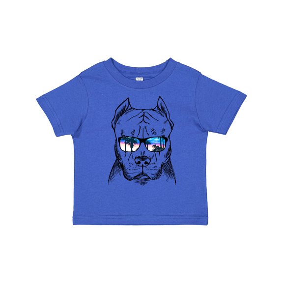 Inktastic Pitbull Sketch Portrait with Sunglasses Boys or Girls Toddler T-Shirt