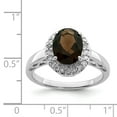 thumbnail image 2 of Primal Silver Sterling Silver Rhodium-plated Smoky Quartz and Diamond Ring, 2 of 4