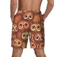 thumbnail image 2 of Lsque Mens Swim Trunks Brown Owl Pattern - Bathing Suit Compression Liner - Beach Swim Shorts Swimwear - (S-3XL) - Stretch Quick Dry -Medium, 2 of 9