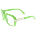thumbnail image 4 of zeroUV - Large Colored Metal Accent Temple Clear Lens Square Glasses 55mm - 55mm, 4 of 5