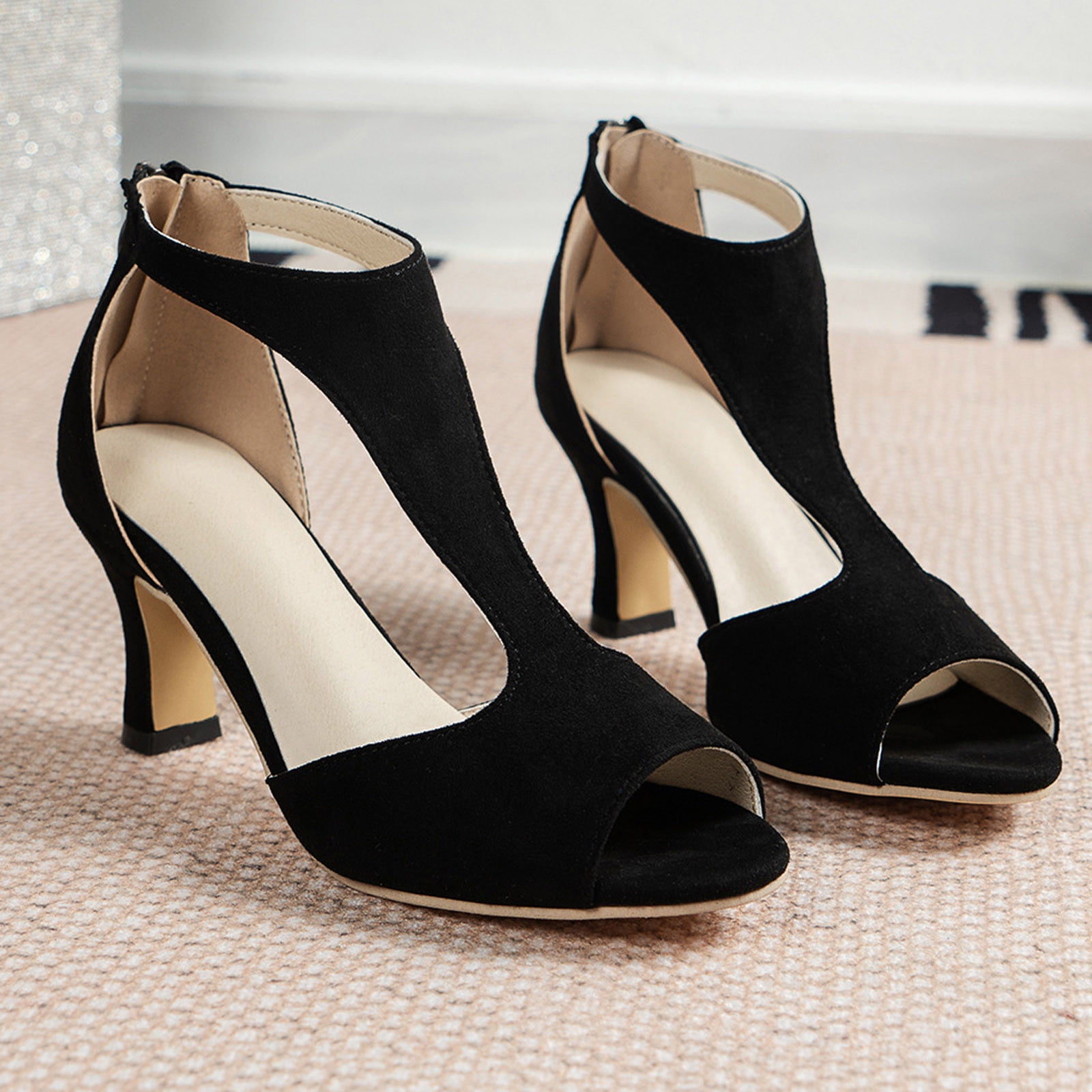 Sepatu Flat Block Heel Sandals CHIKO Alisha Square Toe Block Heels