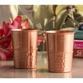 thumbnail image 4 of Indian Art Villa Elegant Copper Glass - Half Lacquer Hammered Design, 10 oz (Pack of 2), 4 of 7