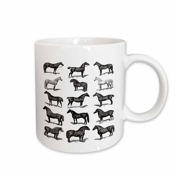3drose, Horse Breeds, 15oz Mug