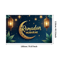 thumbnail image 2 of Ramadan Mubarak Celebration Background Banner with Lantern and Crescent Moon Golden Decor for Home Party Decorations Events Backdrop, 2 of 3