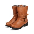 thumbnail image 5 of Refresh DF76 Women Leatherette Round Toe Belted Zip Motorcycle Boot, 5 of 5