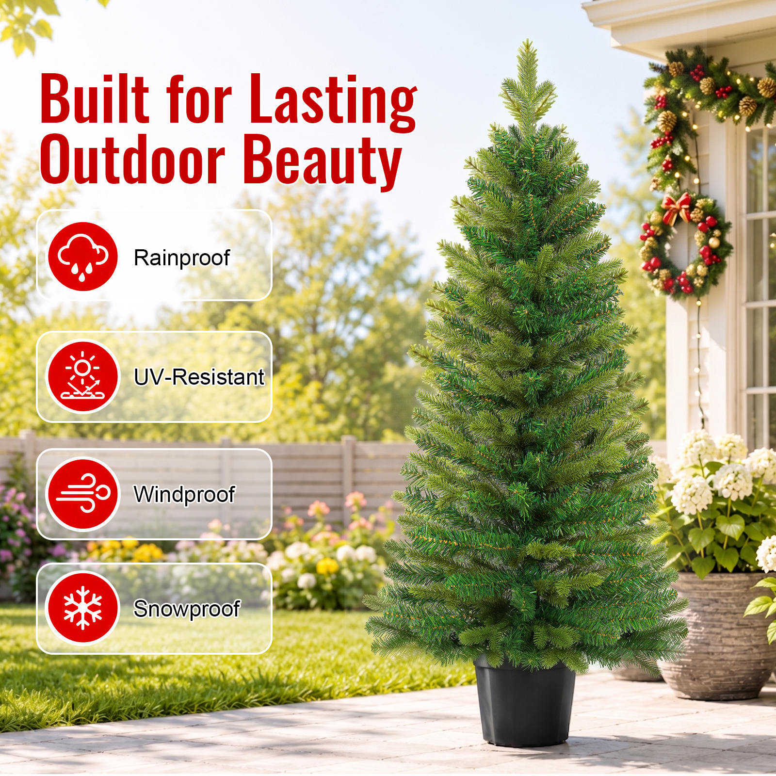 Yexmas 2-Pack 3 Ft Potted Christmas Trees photo 3