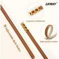 thumbnail image 3 of 2 Pack Women Thin Belts with Gold Buckle Ladies Skinny Faux Leather Belt for Jeans Dress, 3 of 8