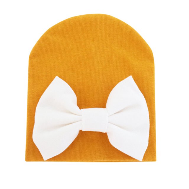 Sonducket Gorros de bebé con lazo, gorros para recién nacidos, regalos de cumpleaños, accesorios cómodos para niños pequeños, suministros de Sombreros nudo blanco jengibre Sonducket AP009361-27B