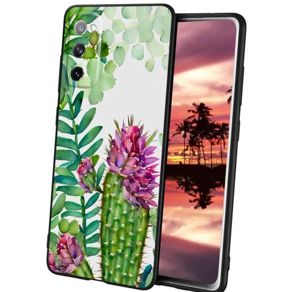 Cactus-watercolor-119 Phone Case, Degined for Samsung Galaxy S20 Case Men Women, Flexible Silicone Shockproof Case for Samsung Galaxy S20