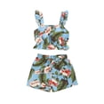 thumbnail image 1 of Newborn Baby Girl Kids Clothes Ruffle Floral Crop Top Shorts Pants 2pcs Set Outfits1-6Y, 1 of 5