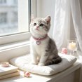 thumbnail image 2 of Rhinestone Pet Collar, Sparkling 3 Rows Crystal Diamond Dog Collars, Adjustable Rhinestones Wedding Collar, Jewelry for Small Medium Large Pets, Cats, Dogs (Pink, Small), 2 of 5