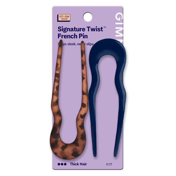 Gimme Beauty Tortoise and Navy Hair Pins For Thick Hair, 2 Pack
