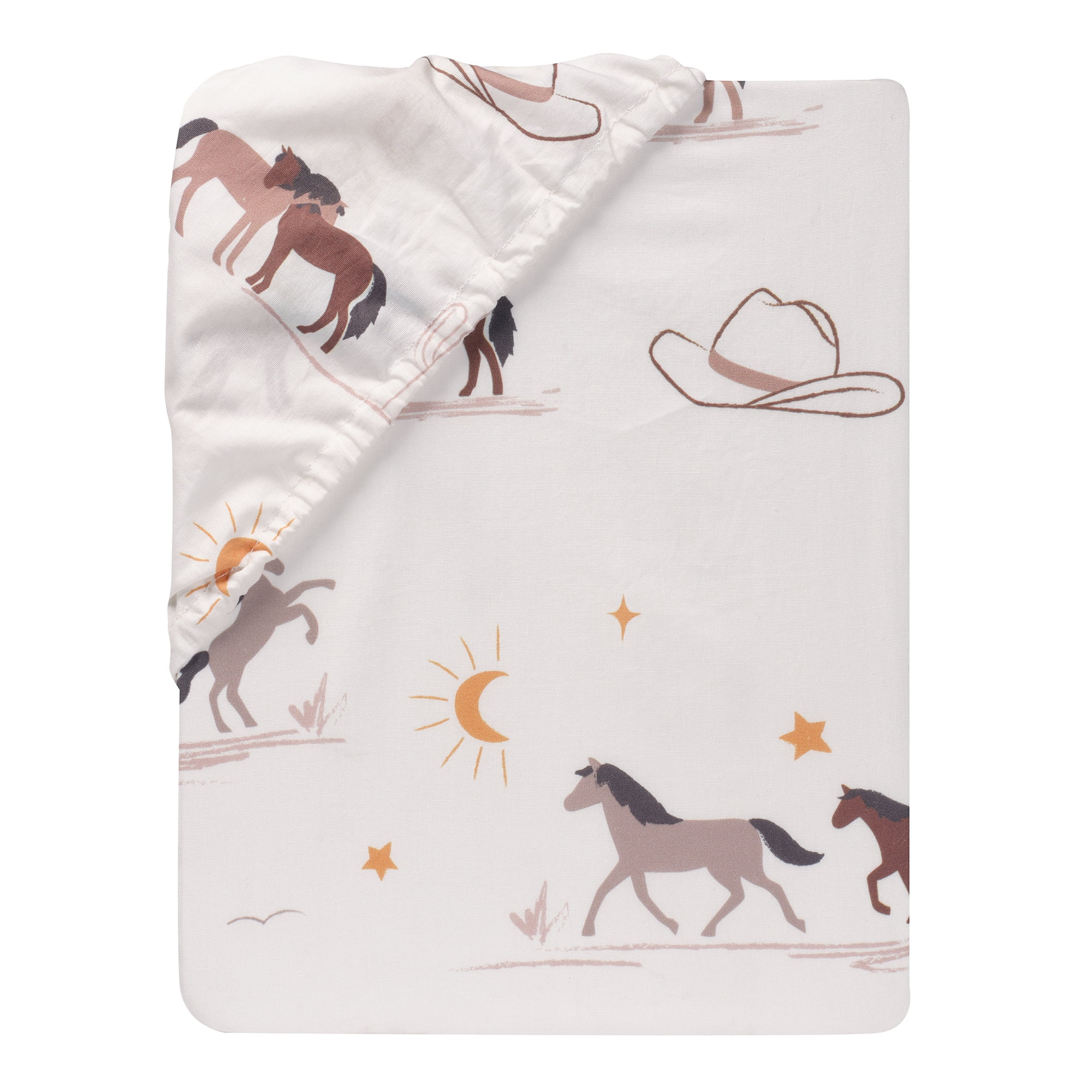 Lambs & Ivy Country Western Breathable 100% Cotton Fitted Crib/Toddler Sheet