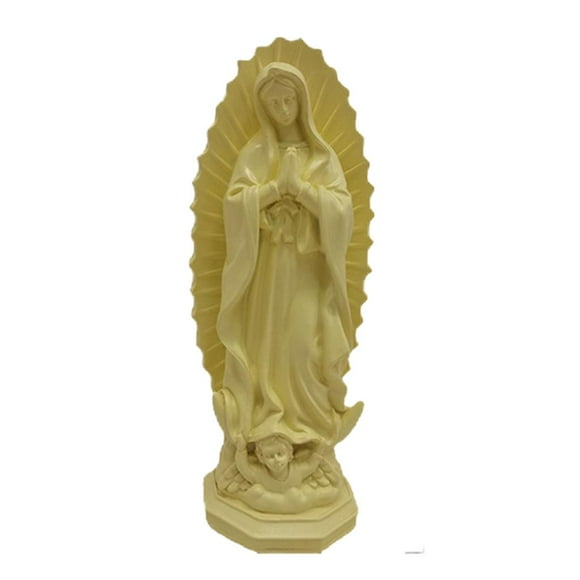 Resin Mary Statue Figure Our Lady Sculpture Handmade Religious Collection for Outdoor Wedding gift for garden Tabletop Decoration , yellow