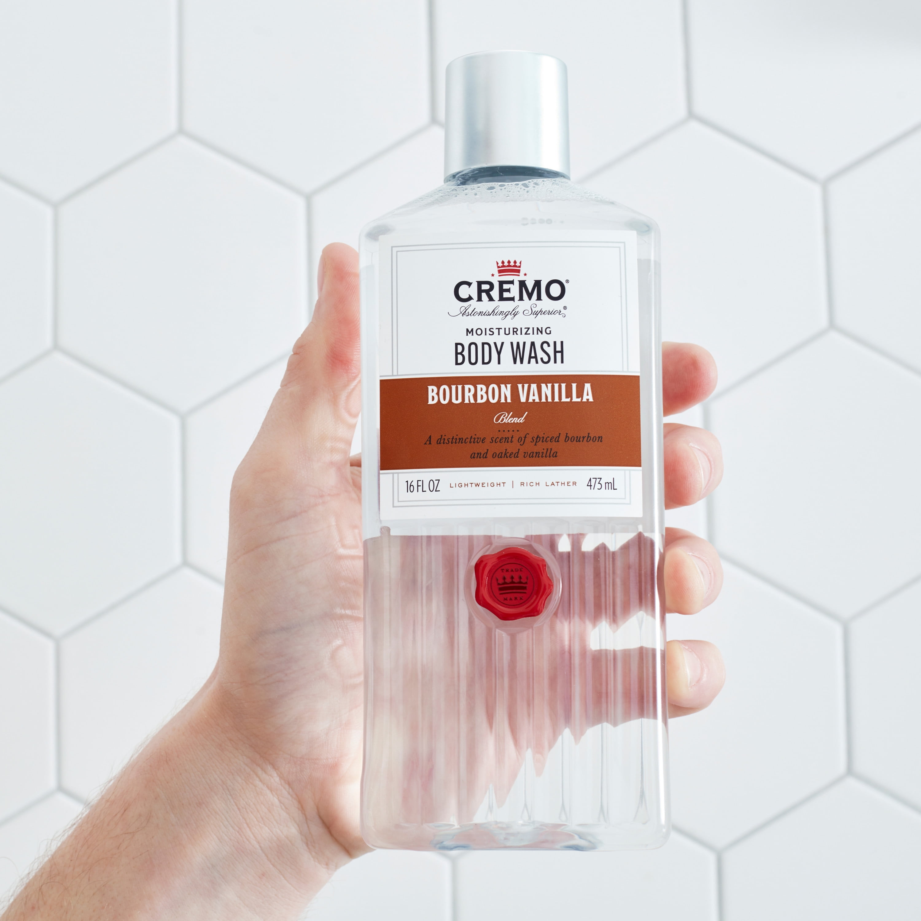 Cremo Mens Body Wash 16 Oz, Bourbon Vanilla Scent 