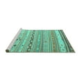 thumbnail image 2 of Ahgly Company Machine Washable Indoor Rectangle Southwestern Turquoise Blue Country Area Rugs, 5' x 8', 2 of 4