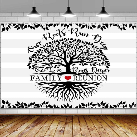 Family Reunion Party Decorations Banner Backdrop, Family and Friends Day Large Banner Party Decorations Supplies, We Are Family Tree Sign Poster Background Decor 72X44 Inch