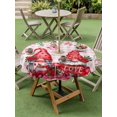 thumbnail image 3 of Outdoor Tablecloth with Umbrella Hole and Zipper, Red Gnomes Round Table Cloth 60 Inch Waterproof Tablecloth, Valentine Roses Love Leaves Pink Plaid Picnic Table Cover for Patio Camping, 3 of 7