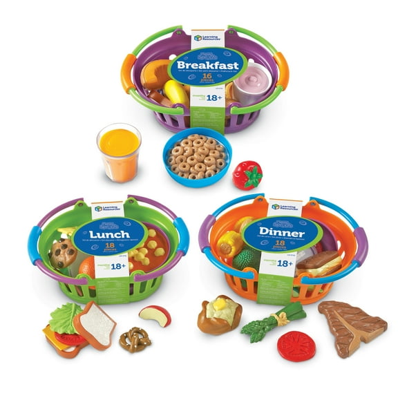 Learning Resources New Sprouts Bundle of Breakfast, Lunch and Dinner, Toddler Pretend Play Food, Ages 18mos 