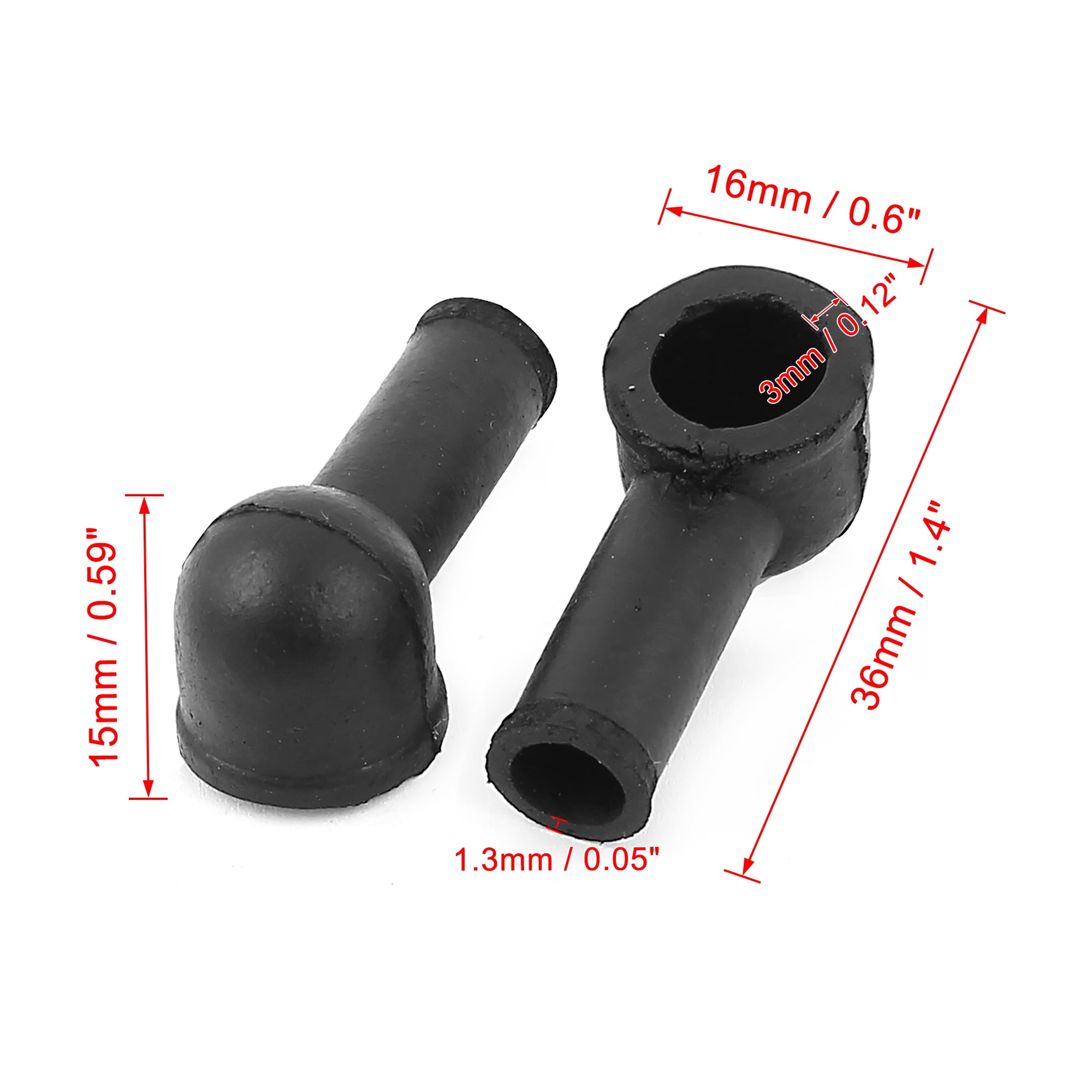 Unique Bargains Terminal Insulating Covers 12mm x 8mm 10 Pcs Black for Automotive Use