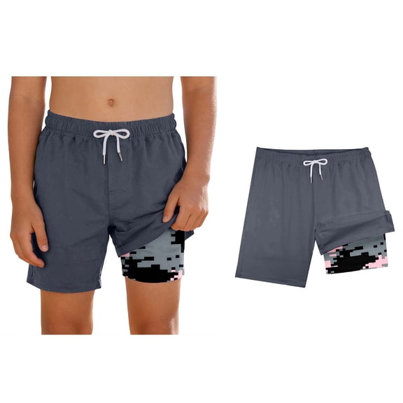 Swim Trunks Boys Compression Liner Grey Quick Dry Swim Shorts Kids Bathing Suits 5-6 Years Boy Swimsuit