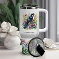 thumbnail image 2 of Custom Magpie 2 Bird Lover Tumbler 40oz with Handle and Straw – Personalized Stainless Travel Mug with Lid – Animal Gift for Girls Women Bird Fans Birthday or Christmas, 2 of 6