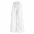 thumbnail image 4 of Resivox Womens Cotton Linen Straight Leg Pants Casual High Waist Nine Inch Trousers Pull On Comfortable Work Dress Pants with Pockets White M, 4 of 4