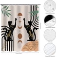 thumbnail image 2 of Boho Shower Curtain, Mid Century Modern Shower Curtain, Black Cat Shower Curtain Set Waterproof Bath Curtain Bathroom Decor with 12 Hooks, 72x72 inches, 2 of 6