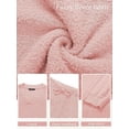 thumbnail image 5 of Women's 2 Piece Outfits Fuzzy Fleece Pajama Set Long Sleeve Top Wide Leg Pants Loungewear, 5 of 8