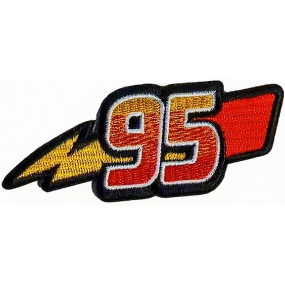 95 Racing McQueen Embroidered Patch - Iron on or sew 3.5" X 1.5" D024