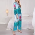 thumbnail image 4 of Kll Lighthouse Sea Port Print Women'S Long Sleeve Pajamas With Pants Sleepwear Loungewear 2 Set-Small, 4 of 9