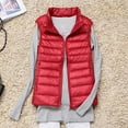 thumbnail image 2 of WCMZJ Women's Puffer Vests Lightweight Sleeveless Winter Stand Collar Zip Pockets Puffy Jacket Padded Gilet Red XL, 2 of 6