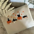 thumbnail image 2 of Black Cats and Pumkin Halloween Embroidered Sweatshirt, 2 of 4